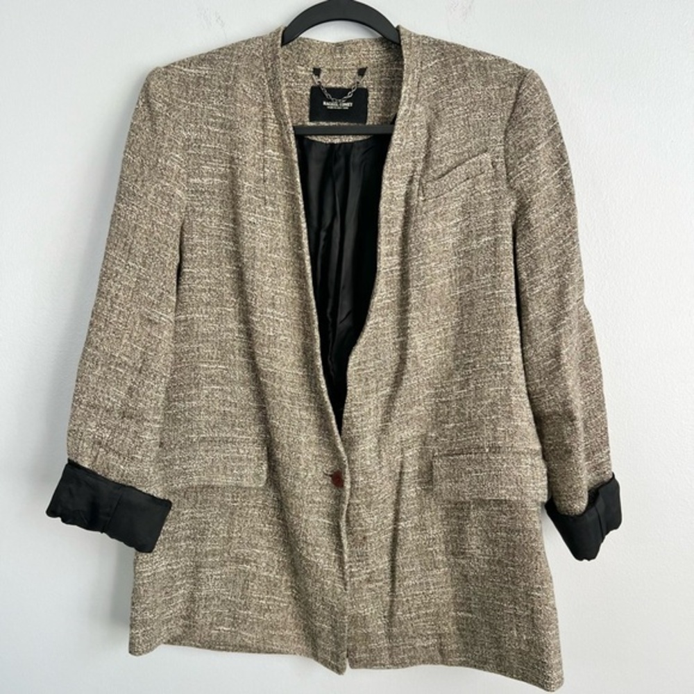 Rachel Comey Size 4 • Linen Blend Button Blazer Jacket Coat.